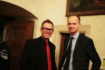 Michal Šašek s ředitelem polského festivalu pro děti a mladé publikum Ale Kino!, režisérem a členem odborné poroty, Jerzym Moskowiczem.