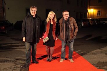 Členové poroty: finský režisér Petri Kotwica a programový ředitel festivalu Schlingel Volker Petzold s tajemnicí poroty Anetou Martiškovou.